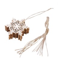 wholesale Custom hollow out Hanging christmas decoration wooden Snowflake