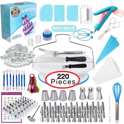 2019 Cake Decorating Supplies Rotating  Cake Turntable Stand Icing Piping Tips Baking Supplies Set Cake Decorating Kit