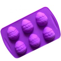 Eco-friendly 6 cavity custom Easter dinosaur egg silicone cake mould