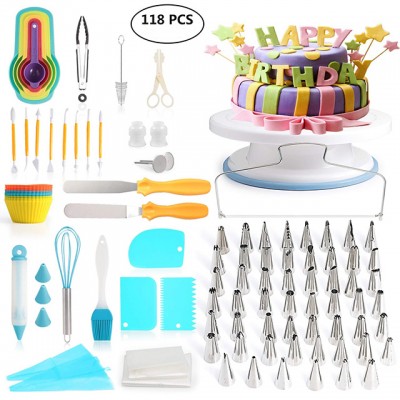 2019 Stainless Steel Tips for Kid Cupcake Icing Pastry Cake Spinner Stand Cake Turntable cake tools